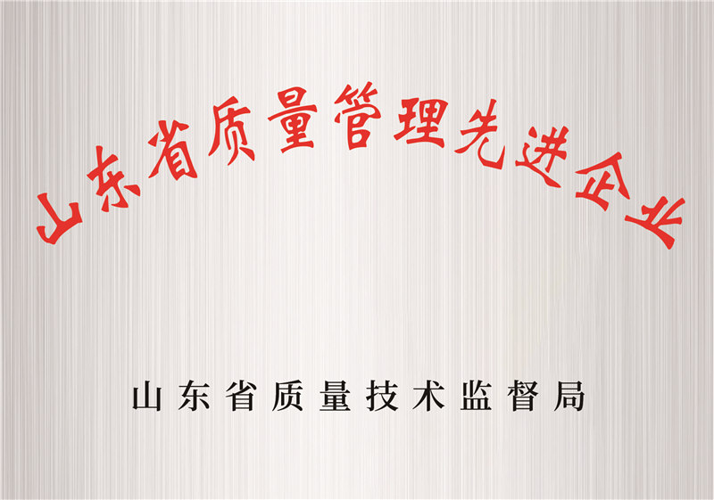 山東省質(zhì)量管理先進企業(yè)